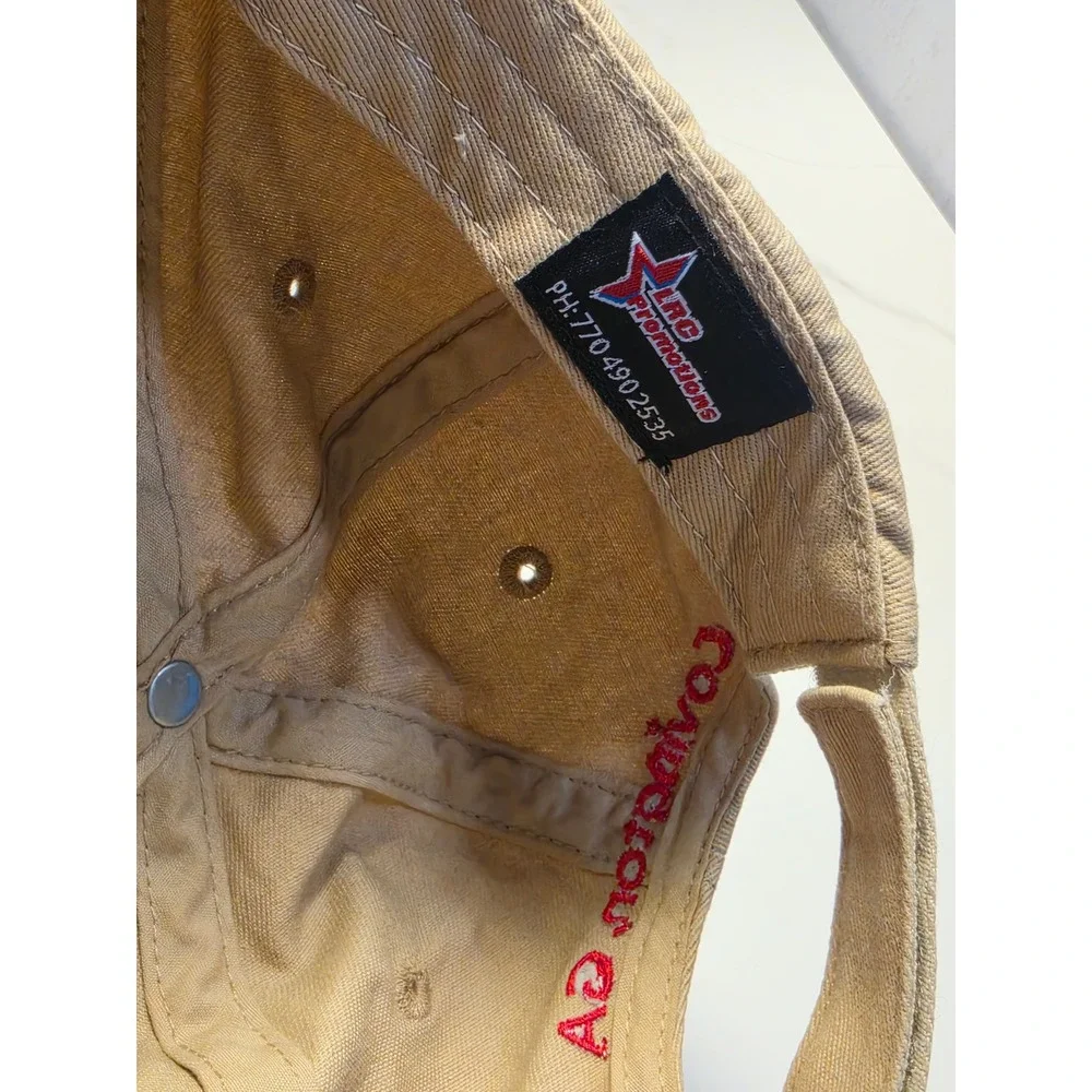 Ginn Jeep Covington GA Tan Baseball Cap Hat Adjustable Hook‎ Loop Strap